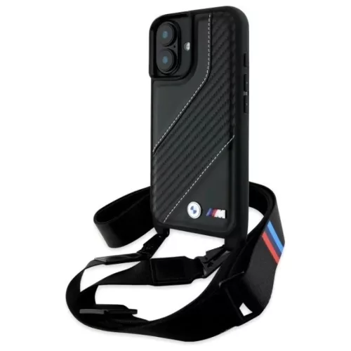 Apple iPhone 16 Plus Fekete BMW M Edition Carbon Stripe & Strap tok