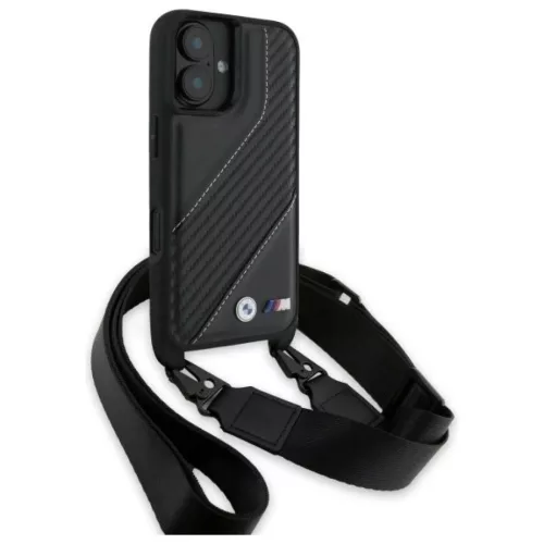 Apple iPhone 16 Plus Fekete BMW M Edition Carbon Stripe & Strap tok