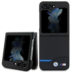 BMW Leather Carbon tok Samsung Galaxy Z Flip 5 - fekete