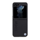 BMW Bőr Hot Stamp tok Samsung Galaxy Z Flip 5 - fekete