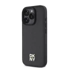 iPhone 16 Pro fekete DKNY PU bőr ismétlődő mintázatú logó MagSafe tok