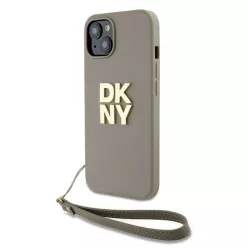 iPhone 15 Plus DKNY Wrist Strap Stock Logo tok - bézs