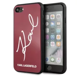   Karl Lagerfeld KLHCI8DLKSRE iPhone 7/8 SE 2020 / SE 2022 piros hard tok Signature Glitter