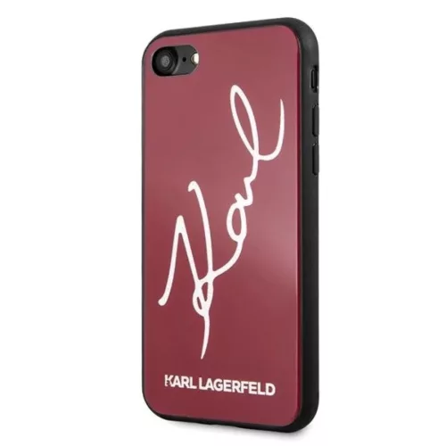 Karl Lagerfeld KLHCI8DLKSRE iPhone 7/8 SE 2020 / SE 2022 piros hard tok Signature Glitter
