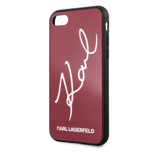 Karl Lagerfeld KLHCI8DLKSRE iPhone 7/8 SE 2020 / SE 2022 piros hard tok Signature Glitter