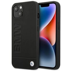   iPhone 14 Plus 6.7" fekete / fekete BMW BMHCP14MSLLBK Bőr Nyomatos tok
