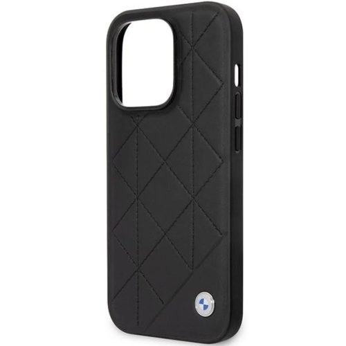 iPhone 14 Pro BMW BMHCP14L22RQDK bőr steppelt tok fekete