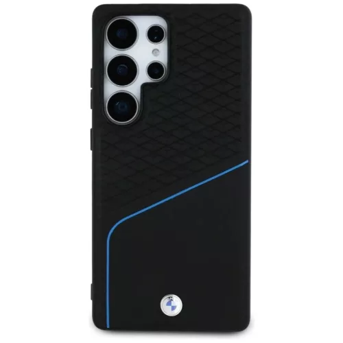 BMW Bőr Textúrált és Sima MagSafe tok Samsung Galaxy S25 Ultra - fekete tok