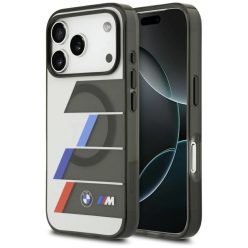   iPhone 17 Pro Max BMW M IML Fém Gombok Háromszínű Vonalkák MagSafe tok Antracit