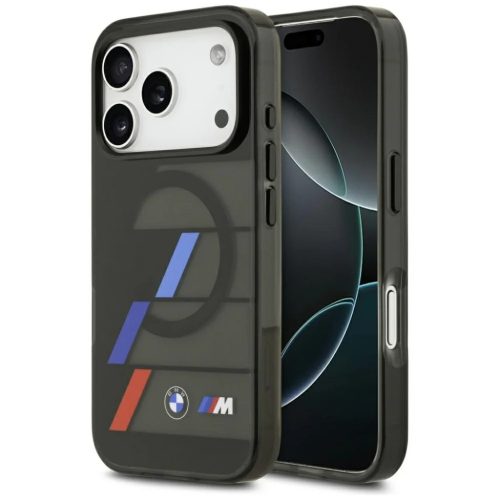 iPhone 17 Pro Max BMW M IML Fém Gombok Trikolor Csíkok MagSafe Fekete tok