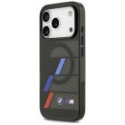 iPhone 17 Pro Max BMW M IML Fém Gombok Trikolor Csíkok MagSafe Fekete tok