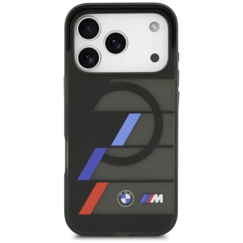 iPhone 17 Pro Max BMW M IML Fém Gombok Trikolor Csíkok MagSafe Fekete tok