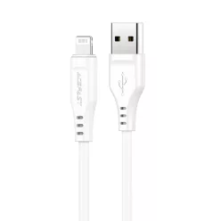   USB to Lightning fehér Acefast Data Cable (C3-02) 2.4A, 480Mbps, MFi tanúsítvánnyal, 1.2m