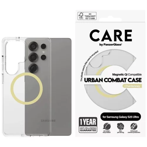 Samsung Galaxy S25 Ultra Átlátszó CARE by PanzerGlass Flagship Urban Combat Chardonnay QI tok