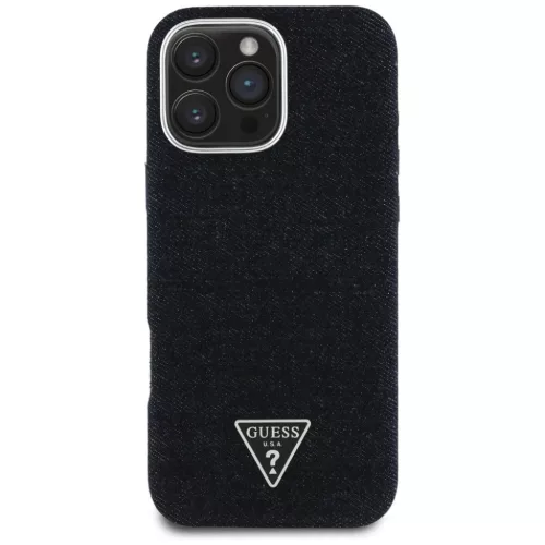 iPhone 16 Pro Fekete Guess HC MagSafe FW Farmer Háromszög Logós tok