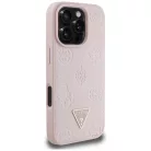 iPhone 16 Pro Rózsaszín Guess Peony Grained Hot Stamp Triangle MagSafe tok