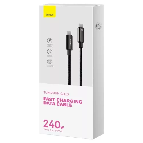 Baseus Tungsten Gold USB-C - USB-C kábel 240W 1m (fekete)