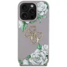 iPhone 16 Pro Lila Guess Grained Roses Big 4G Logo tok