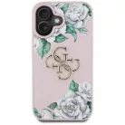 iPhone 16 rózsaszín Guess Grained Roses Big 4G logo tok