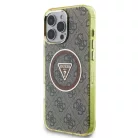 iPhone 16 Pro Barna Guess IML 4G Glitter és Triangle Logo MagSafe tok