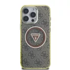 iPhone 16 Pro Barna Guess IML 4G Glitter és Triangle Logo MagSafe tok