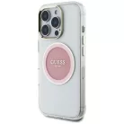 iPhone 16 Pro Rózsaszín Guess IML Metal Colored Circle Classic Logo MagSafe tok