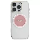 iPhone 16 Pro Rózsaszín Guess IML Metal Colored Circle Classic Logo MagSafe tok