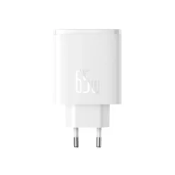   Baseus OS-Cube Pro hálózati töltő, 2xUSB-C + USB, 65W (fehér)