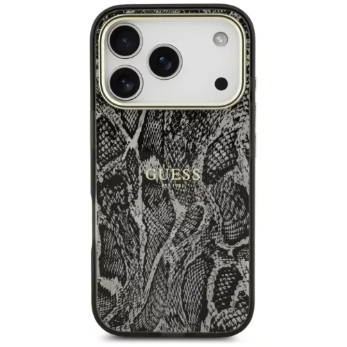 iPhone 17 Pro Guess Python Mintájú MagSafe tok Fekete
