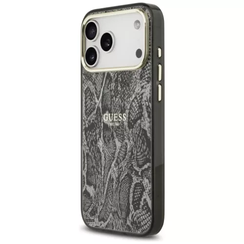 iPhone 17 Pro Max Guess Python Mintás MagSafe tok Fekete