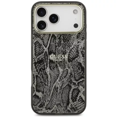 iPhone 17 Pro Max Guess Python Mintás MagSafe tok Fekete