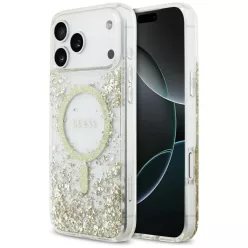   iPhone 17 Pro Max Guess Arany Resin Bottom Glitter MagSafe tok