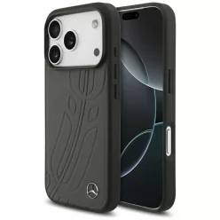   iPhone 17 Pro Mercedes bőr nagy babérlevél MagSafe tok antracit