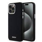 Original Case DKNY keménytok folyékony szilikon kis fémlogó MagSafe DKHMP15XSMCHLK iPhone 15 Pro Max fekete tok