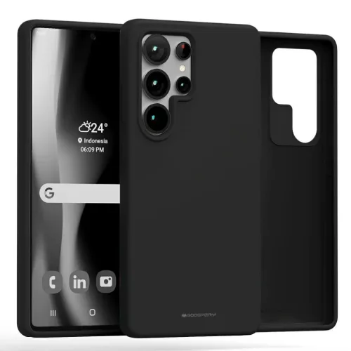 Samsung Galaxy S25 Ultra fekete Pure MagSafe Szilikon tok