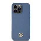 Original Case DKNY keménytok Bőr Monogramm Minta Fém Logó MagSafe DKHMP15XPSHRPSB iPhone 15 Pro Max tok kék