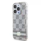 Eredeti DKNY kemény tok IML Checkered Mono Pattern & Printed Stripes MagSafe DKHMP14XHCPTSE iPhone 14 Pro Max számára bézs tok