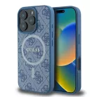 iPhone 16 Pro kék Eredeti GUESS keménytok 4G Ring Classic Logo MagSafe GUHMP16LG4GFRB