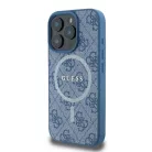 iPhone 16 Pro kék Eredeti GUESS keménytok 4G Ring Classic Logo MagSafe GUHMP16LG4GFRB