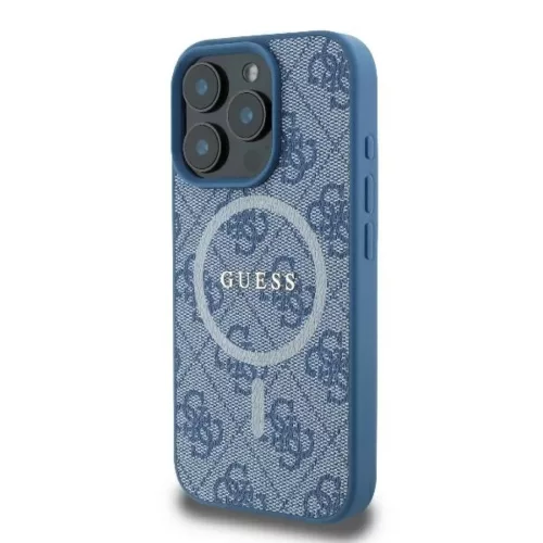 iPhone 16 Pro kék Eredeti GUESS keménytok 4G Ring Classic Logo MagSafe GUHMP16LG4GFRB