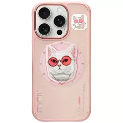   Nimmy Glasses Cool Cat MagSafe tok iPhone 16 Pro-hoz - Rózsaszín