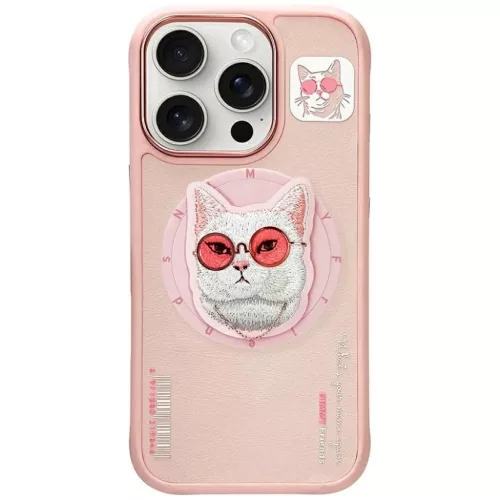 Nimmy Glasses Cool Cat MagSafe tok iPhone 16 Pro-hoz - Rózsaszín