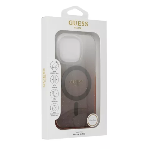 iPhone 16 Pro Barna Original Case GUESS IML Glitter Gradient Magsafe GUHMP16LHGRCELW tok