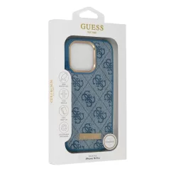   Iphone 16 Pro Eredeti GUESS 4G Logós Lemez Magsafe GUHMP16LU4GPRB kék tok