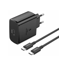   Foneng Fali töltő EU62 GaN - Type C - PD 45W Type C-Type C kábellel fekete