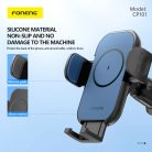 Foneng autós telefontartó CP101 vezeték nélküli töltéssel, légbefúvóhoz rögzíthető, fekete