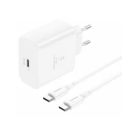   Foneng Fali töltő EU62 GaN - Type C - PD 45W Type C - Type C kábellel fehér