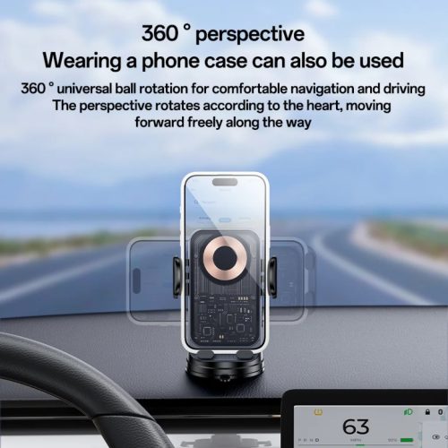 Yesido autós telefontartó C307 indukciós 15W szélvédőre fekete