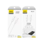 Dudao L4C USB-C / USB-C kábel 30W 2m - fehér
