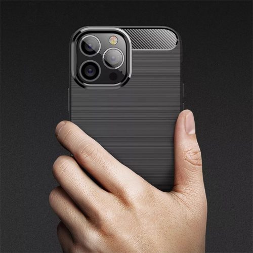Realme C11 2020/C20 Carbon szénszál mintájú TPU tok fekete